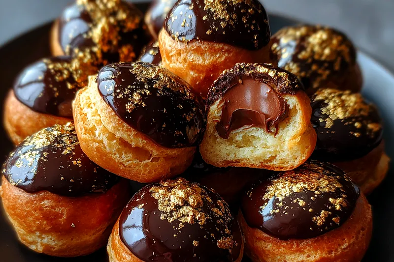 Fresh ingredients for Gold-Dusted Chocolate Pastries