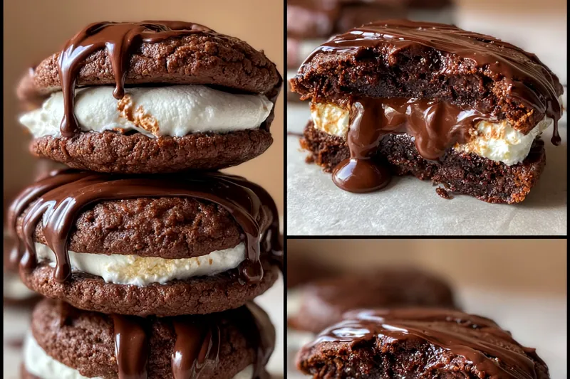 Cooking process for Gooey Chocolate Marshmallow Cookies