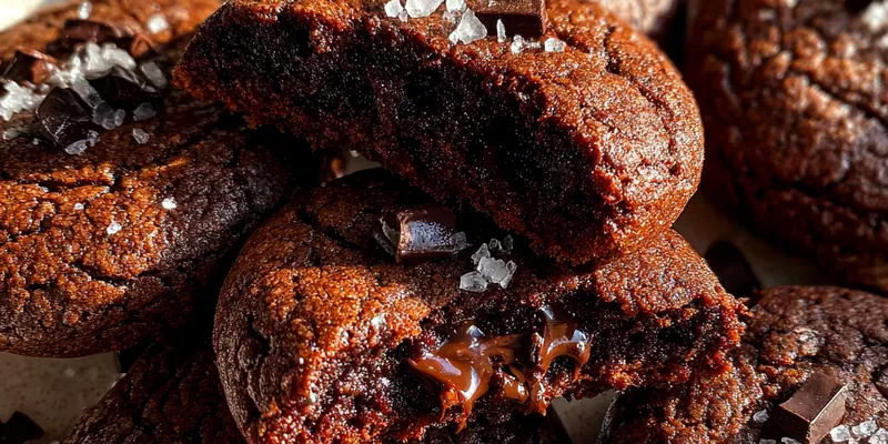 Delicious Gourmet Salted Chocolate Cookies served on a plate
