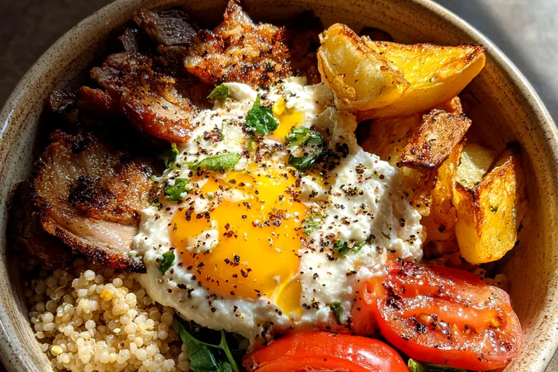 Cooking process for Grilled Burger Bowl with Aioli