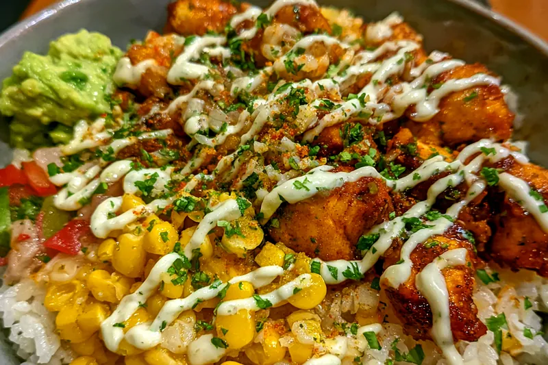 Fresh ingredients for Grilled Chicken Corn Bowl