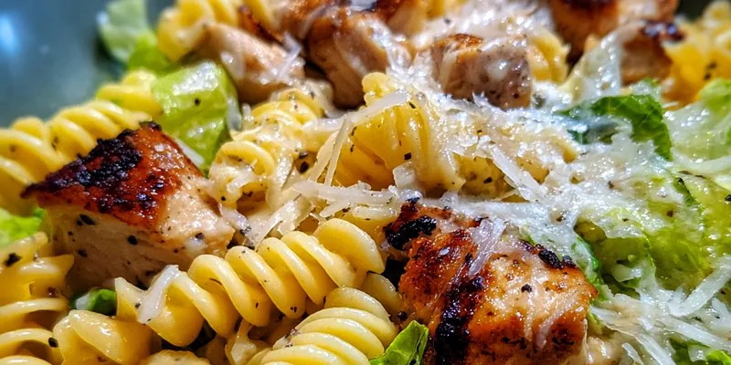 Delicious Grilled Chicken Pasta Salad served on a plate