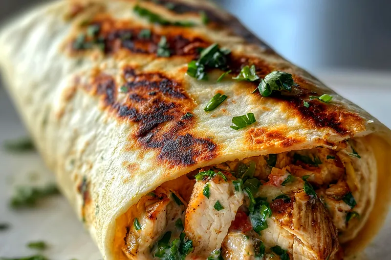 Chef grilling chicken for the Grilled Chipotle Chicken Burrito, showcasing the smoky cooking process.