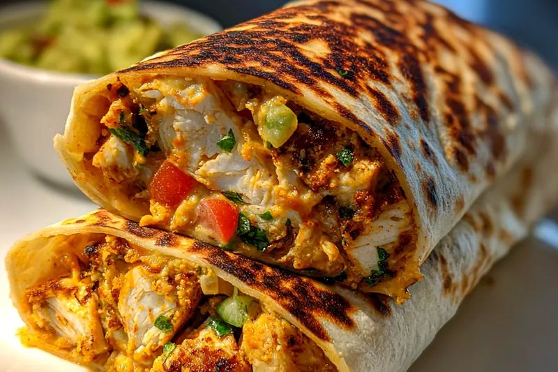 Chef grilling chicken for Grilled Chipotle Ranch Burrito on a barbecue grill.