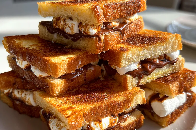 Cooking process for Grilled Chocolate Marshmallow Sandwich