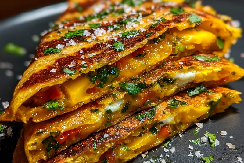 Cooking process for Grilled Egg Tortilla Stack