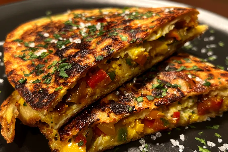 Fresh ingredients for Grilled Egg Tortilla Stack