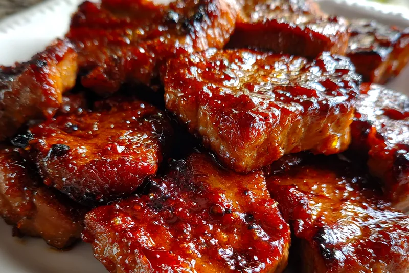 Cooking process for Grilled Glazed Chicken Thighs