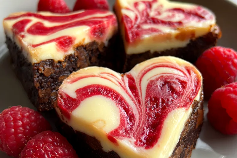 Fresh ingredients for Heart Raspberry Cheesecake Brownies