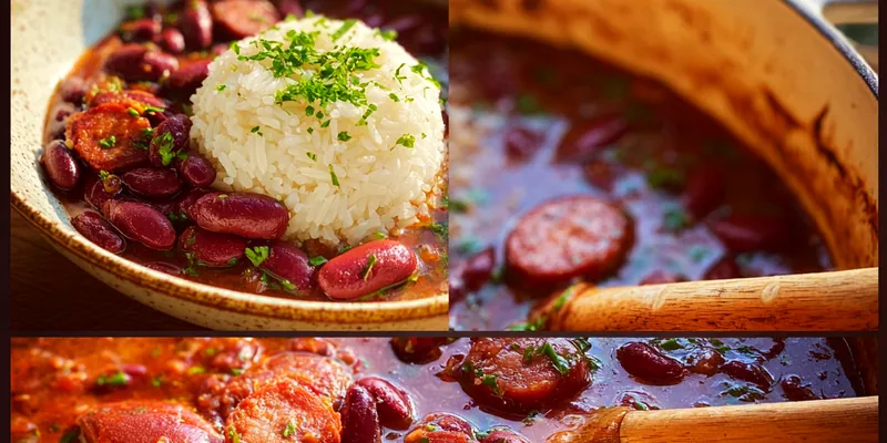 Delicious Hearty Bean Sausage Stew served on a plate