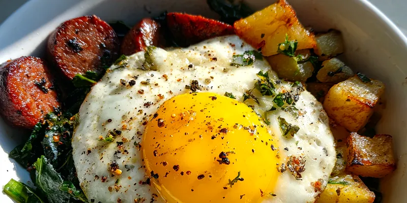 Delicious Hearty Breakfast Bowl served on a plate