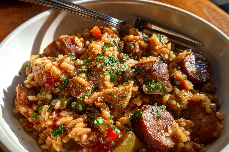 Cooking process for Hearty Slow Cooker Jambalaya