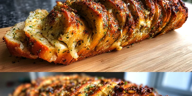 Delicious Herb Cheese Swirled Bread served on a plate