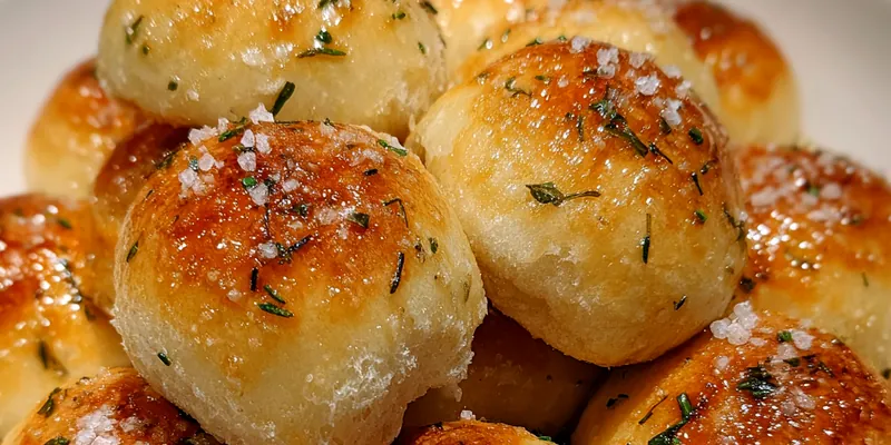 Delicious Herb Salted Garlic Rolls served on a plate