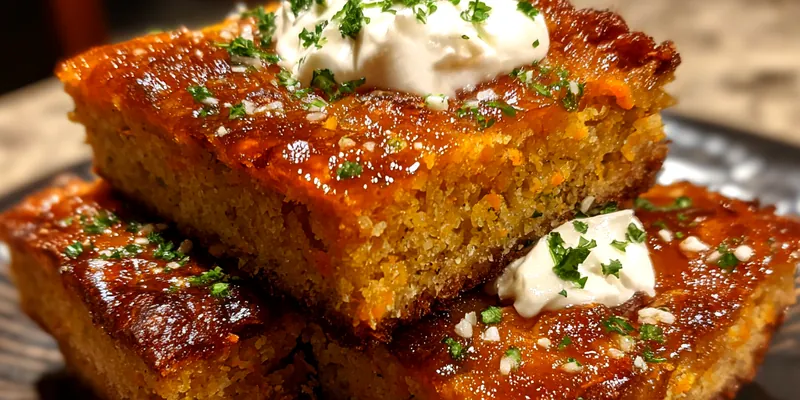 Delicious Honey Glazed Cornbread served on a plate