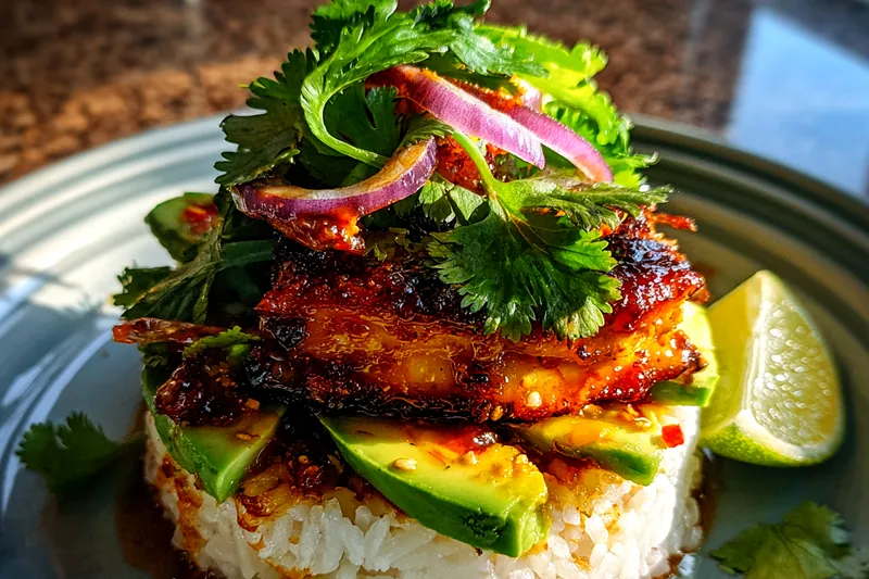 Fresh ingredients for Honey Lime Chicken Stack