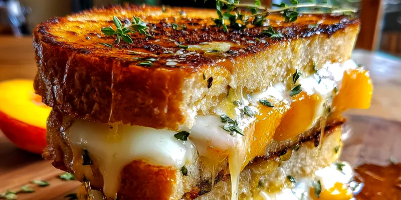 Honey Peach &amp; Brie Grilled Cheese