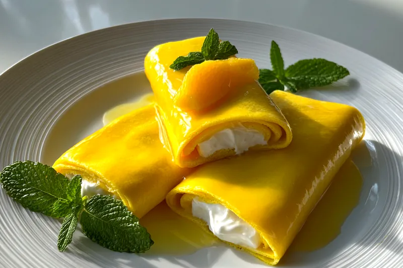 Cooking process for Hong Kong Mango Pancakes