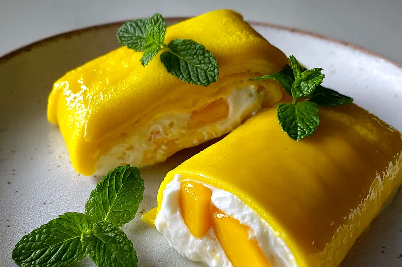 Fresh ingredients for Hong Kong Mango Pancakes