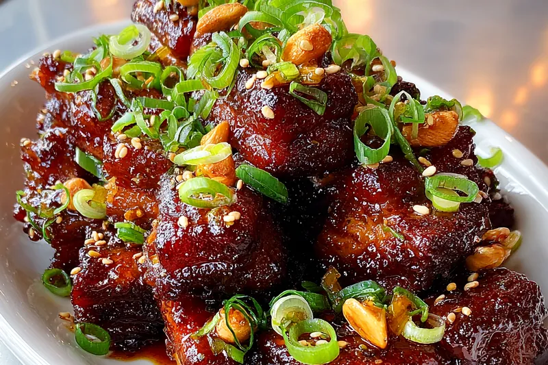 Cooking process for Korean Glazed Pork Belly