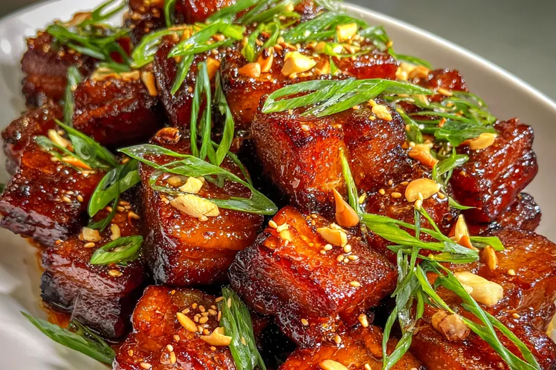 Fresh ingredients for Korean Glazed Pork Belly