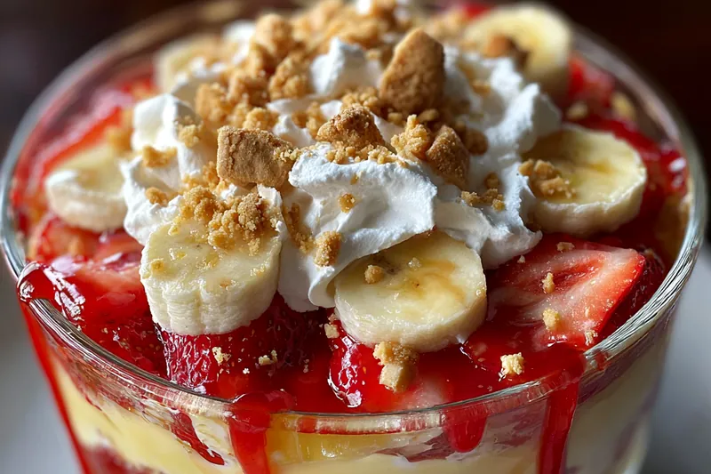 Fresh ingredients for Layered Strawberry Banana Delight