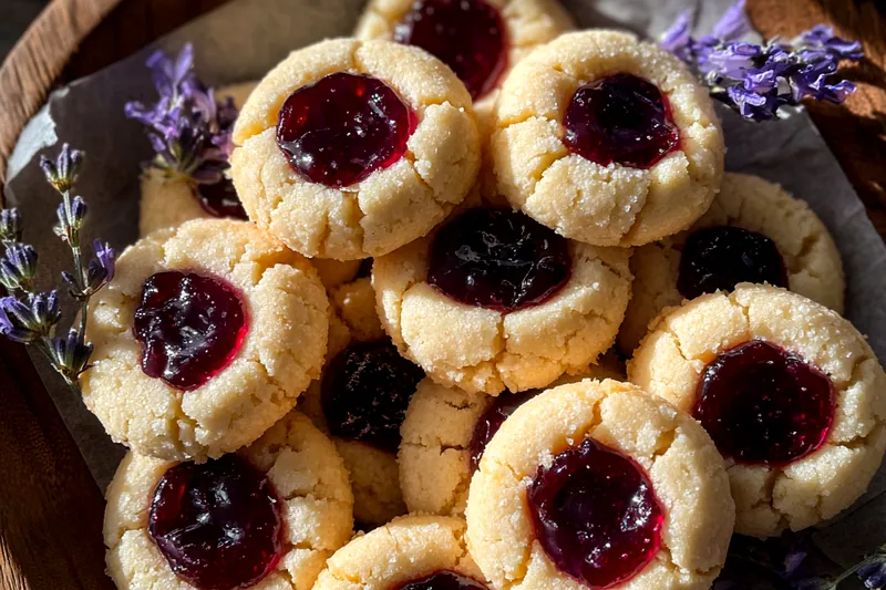 Cooking process for Lemon Lavender Thumbprint Cookies