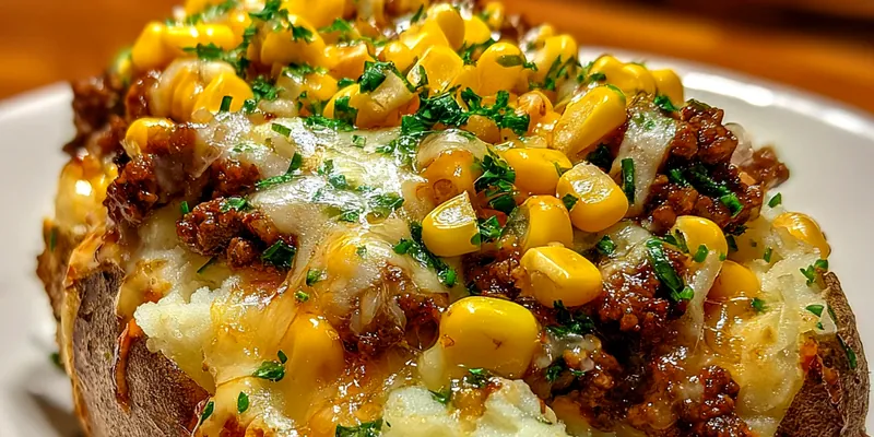 Delicious Loaded Baked Potato Delight served on a plate