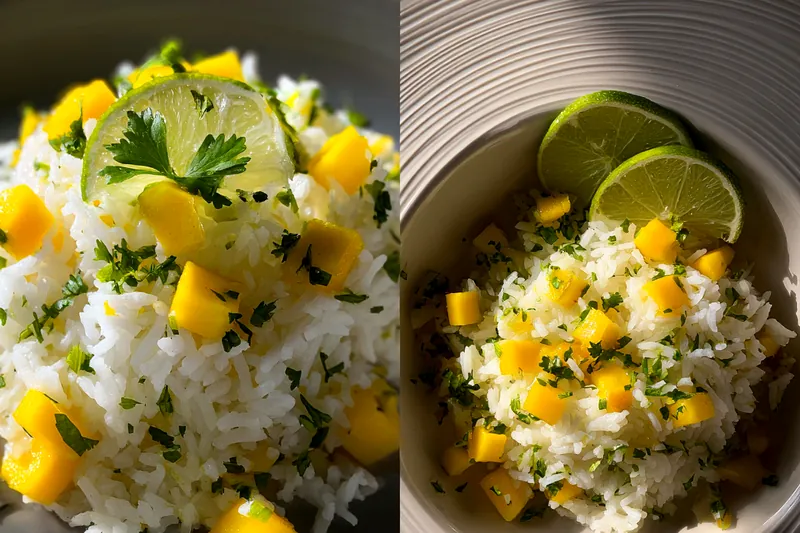 Cooking process for Mango Lime Rice Delight
