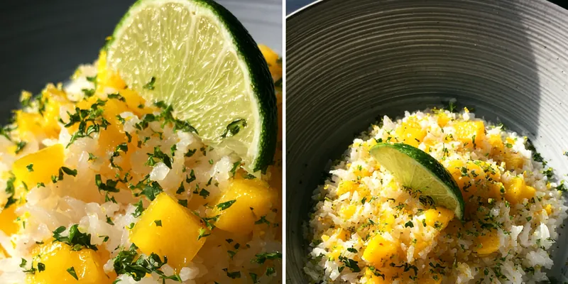 Delicious Mango Lime Rice Delight served on a plate