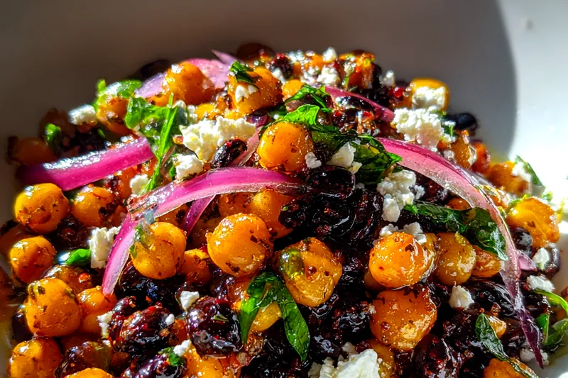 Fresh ingredients for Mediterranean Chickpea Salad