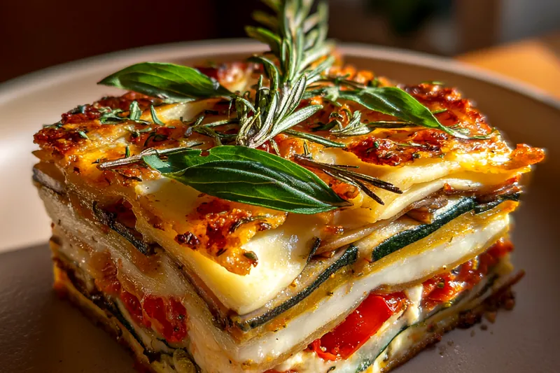 Cooking process for Mediterranean Vegetable Casserole