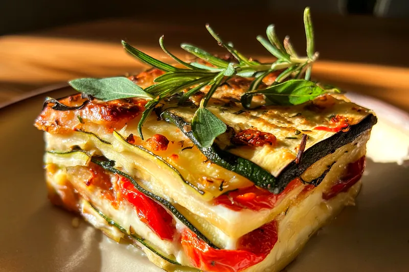 Fresh ingredients for Mediterranean Vegetable Casserole