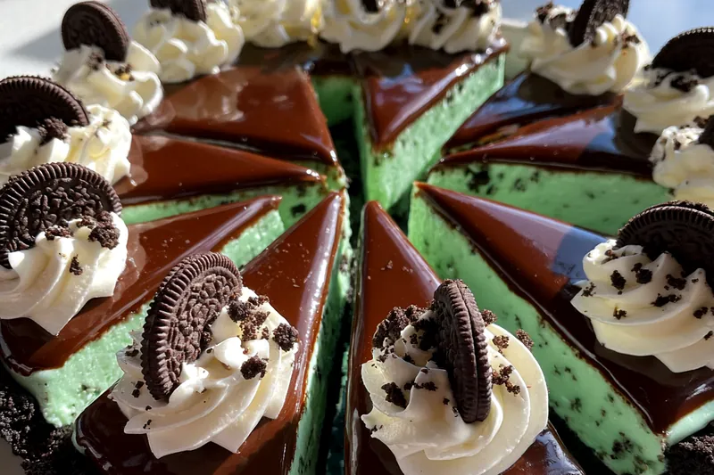 Cooking process for Mint Chocolate Cookie Pie