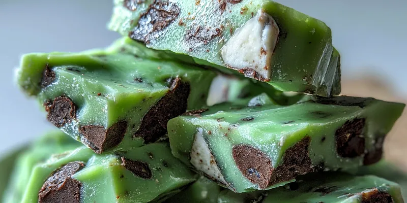 Delicious Mint Oreo Cookie Bark served on a plate