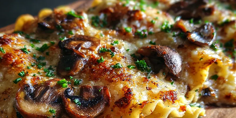 Delicious Mushroom Spinach Lasagna Rolls served on a plate