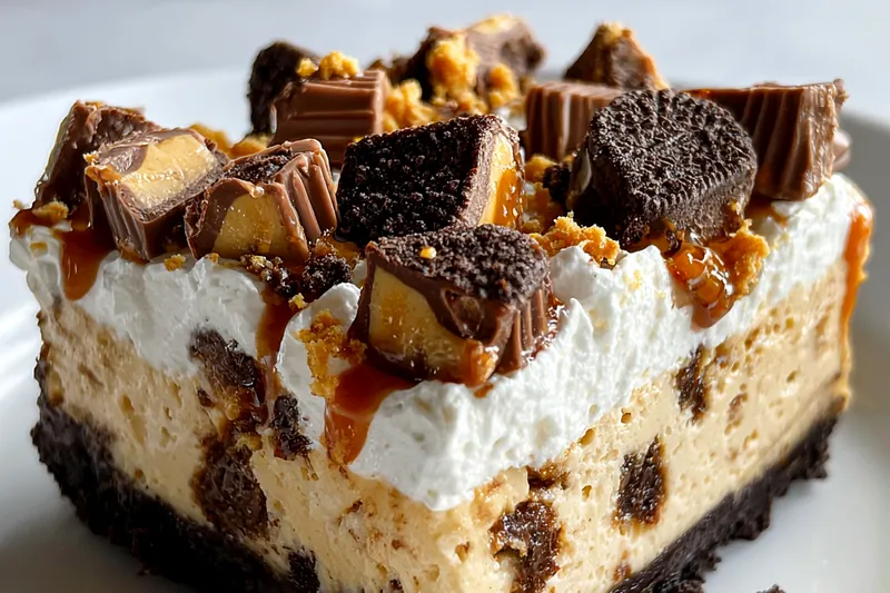 Fresh ingredients for No Bake Oreo Peanut Cheesecake