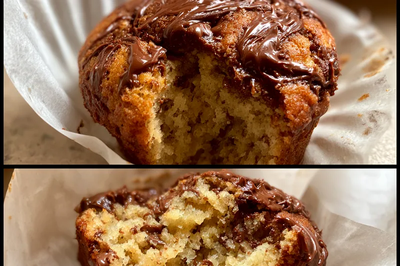 Cooking process for Nutella Banana Muffins