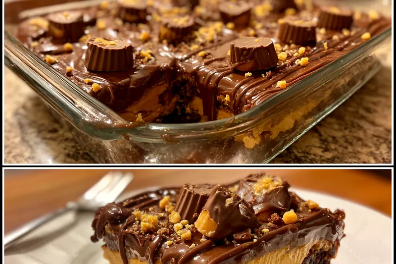 Cooking process for Peanut Butter Chocolate Layer Cake