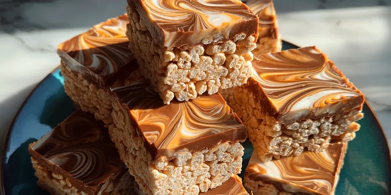 Delicious Peanut Butter Chocolate Squares served on a plate
