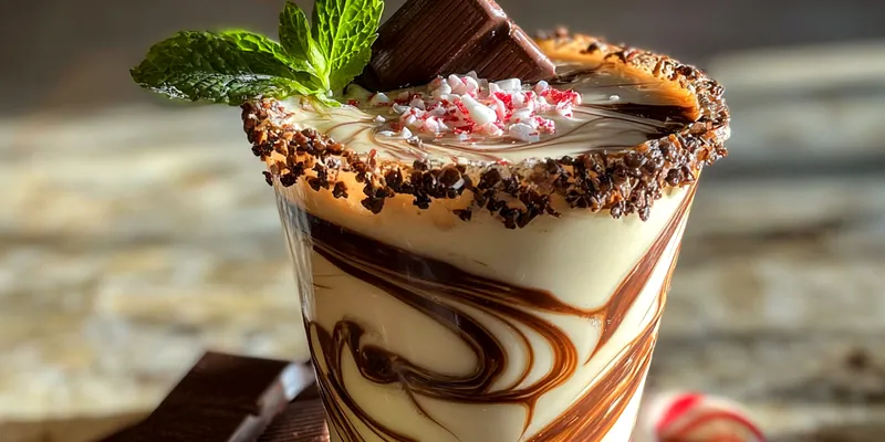Delicious Peppermint Chocolate Martini served on a plate