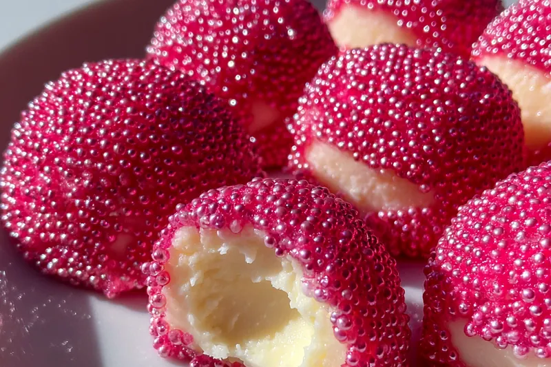 Cooking process for Pink Sugar Pearl Bites