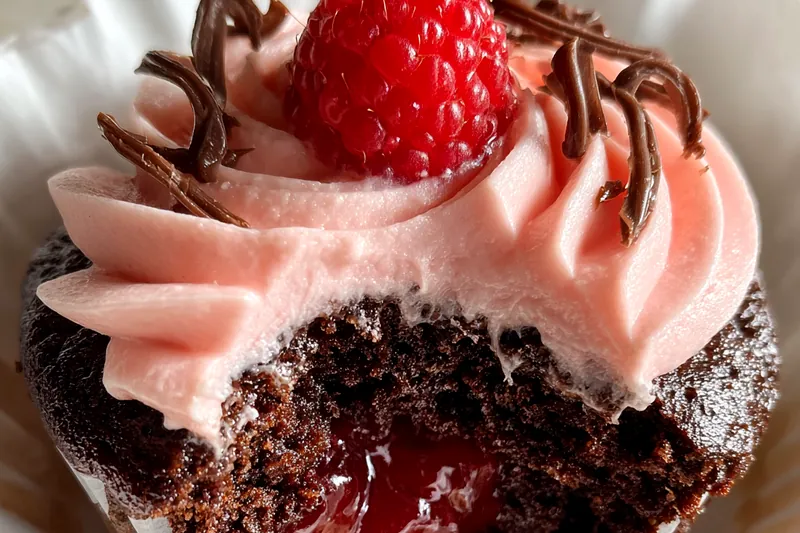 Fresh ingredients for Raspberry Chocolate Lava Cupcakes