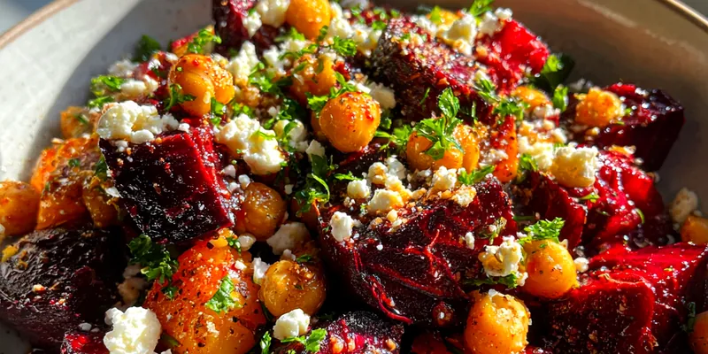 Roasted Beet Chickpea Salad