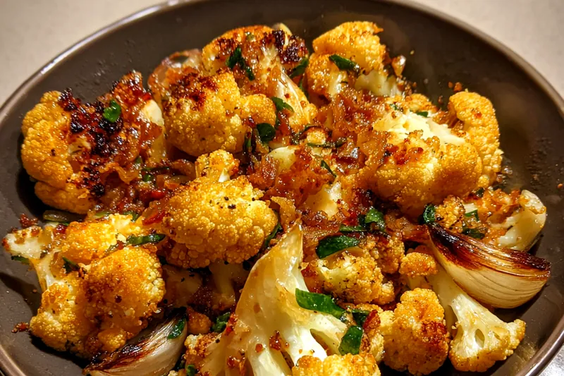 Fresh ingredients for Roasted Garlic Cauliflower Florets