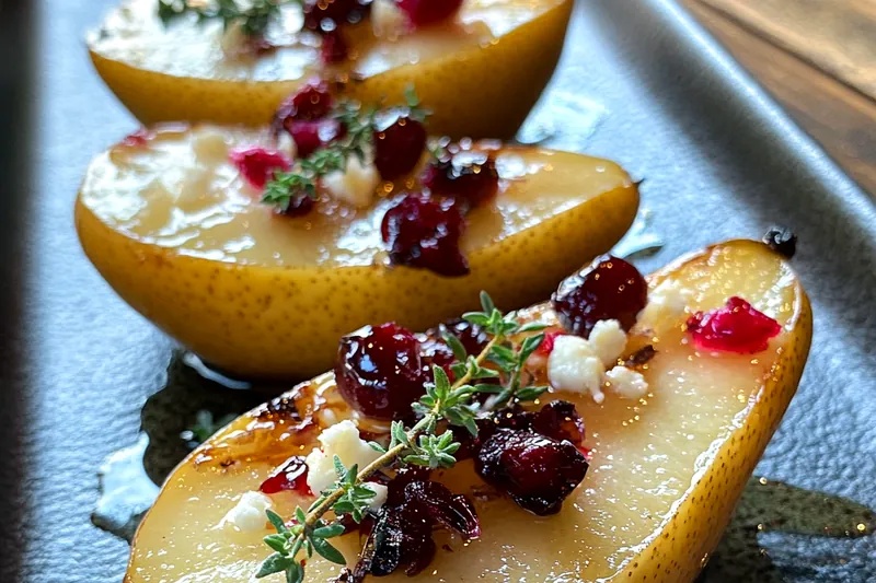 Cooking process for Roasted Pears with Cheese