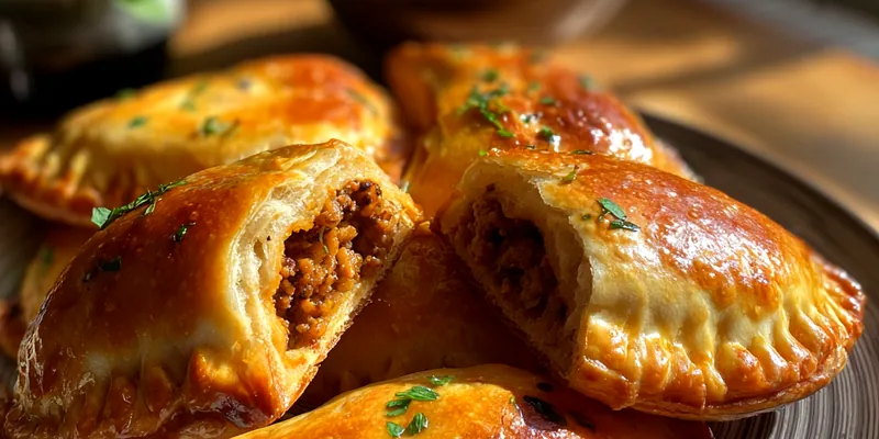 Delicious Savory Beef Pastries served on a plate