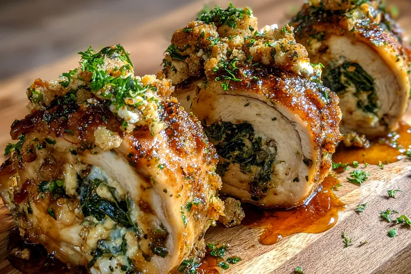 Fresh ingredients for Savory Chicken Ricotta Rolls displayed on a countertop including chicken, cheeses, and herbs.