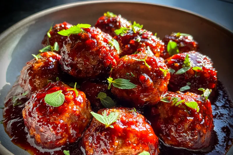 Cooking process for Savory Cranberry Meatballs