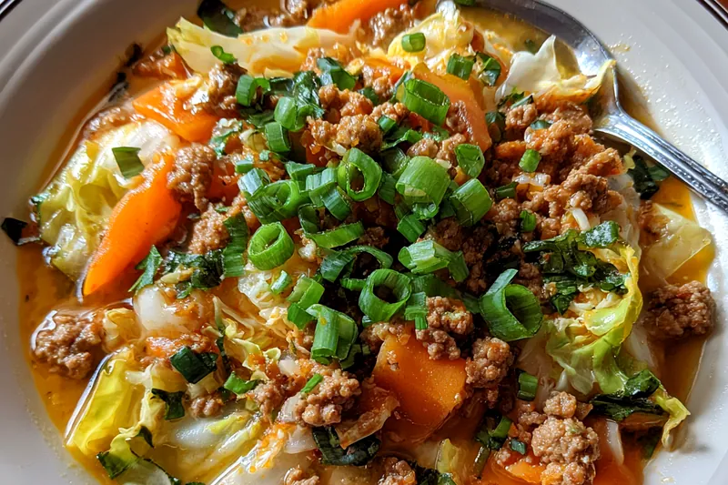 Fresh ingredients for Savory Egg Roll Soup